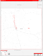 King County Wall Map Red Line Style