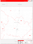 Kingfisher County Wall Map Red Line Style