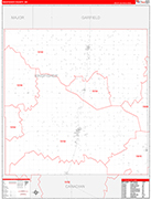 Kingfisher County Wall Map Red Line Style