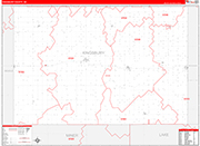 Kingsbury Wall Map Red Line Style
