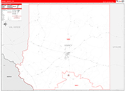 Kinney County Wall Map Red Line Style