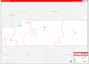 Kiowa County Wall Map Red Line Style