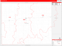 Kiowa Wall Map Red Line Style