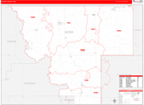 Kiowa County Wall Map Red Line Style