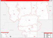 Kiowa County Wall Map Red Line Style
