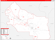 Kittitas Wall Map Red Line Style