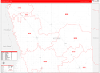 Kittson County Wall Map Red Line Style