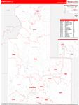 Klamath County Wall Map Red Line Style