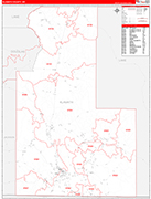 Klamath County Wall Map Red Line Style