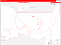 Kleberg County Wall Map Red Line Style