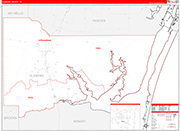 Kleberg County Wall Map Red Line Style