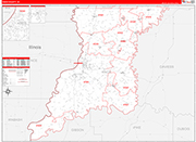 Knox Wall Map Red Line Style