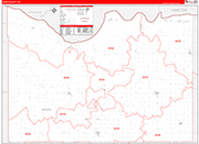 Knox County Wall Map Red Line Style