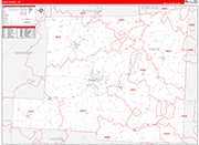 Knox County Wall Map Red Line Style