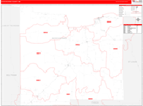Koochiching County Wall Map Red Line Style