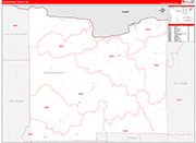 Koochiching County Wall Map Red Line Style