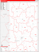 Kossuth County Wall Map Red Line Style