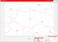 Lagrange County Wall Map Red Line Style