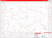 Lagrange Wall Map Red Line Style
