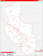 Lake County Wall Map Red Line Style