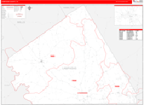 Lampasas County Wall Map Red Line Style
