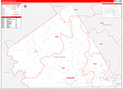 Lampasas County Wall Map Red Line Style