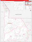Lancaster County Wall Map Red Line Style