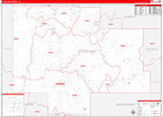 Langlade County Wall Map Red Line Style