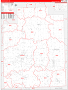 Lapeer County Wall Map Red Line Style