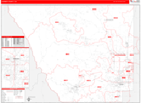 Larimer County Wall Map Red Line Style