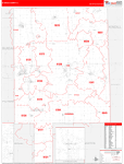 Lasalle County Wall Map Red Line Style