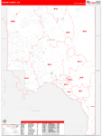 Lassen County Wall Map Red Line Style