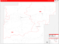 Latimer County Wall Map Red Line Style