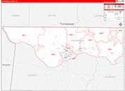 Lauderdale County Wall Map Red Line Style