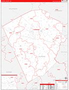 Laurens County Wall Map Red Line Style