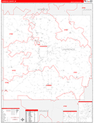 Lawrence Wall Map Red Line Style