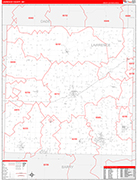 Lawrence County Wall Map Red Line Style