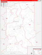 Lawrence County Wall Map Red Line Style