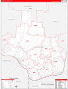 Lawrence County Wall Map Red Line Style