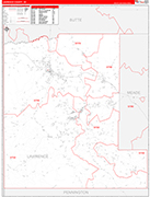 Lawrence Wall Map Red Line Style