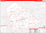 Lebanon Wall Map Red Line Style