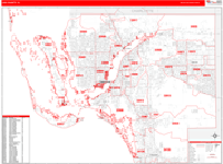 Lee Wall Map Red Line Style