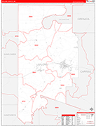 Leflore County Wall Map Red Line Style
