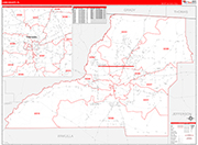 Leon Wall Map Red Line Style