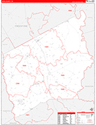 Leon County Wall Map Red Line Style