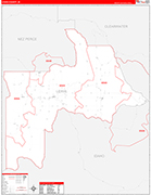 Lewis Wall Map Red Line Style