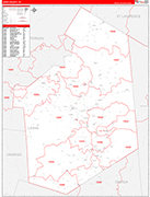 Lewis Wall Map Red Line Style