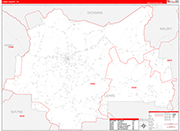 Lewis Wall Map Red Line Style