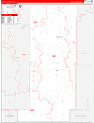 Liberty County Wall Map Red Line Style