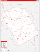 Limestone County Wall Map Red Line Style